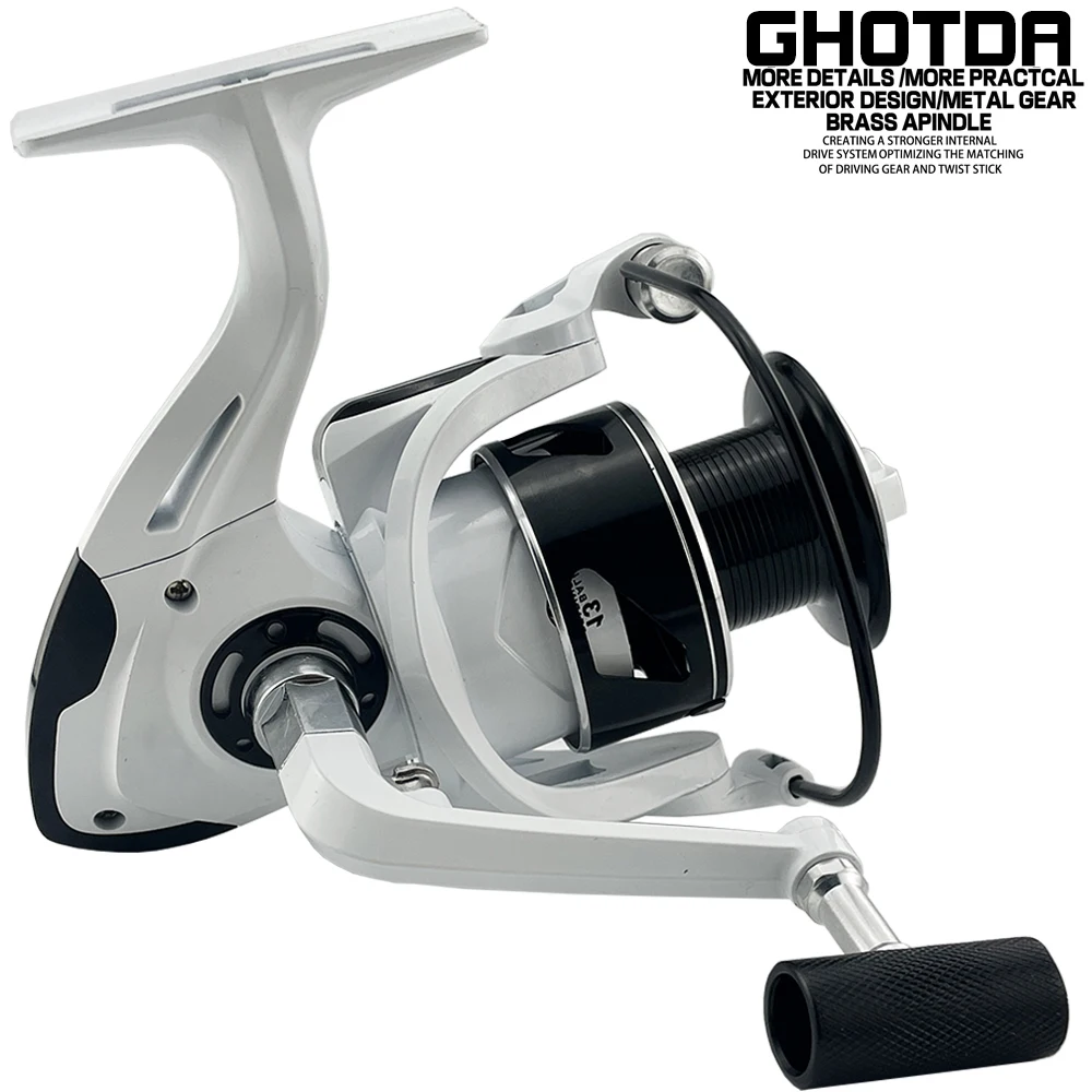 

GHOTDA All Metal Spool Spinning Reel 5.2:1 Gear Ratio 10KG Max Drag 2000/3000/4000/5000/6000/7000 Series Fishing Light Tackle