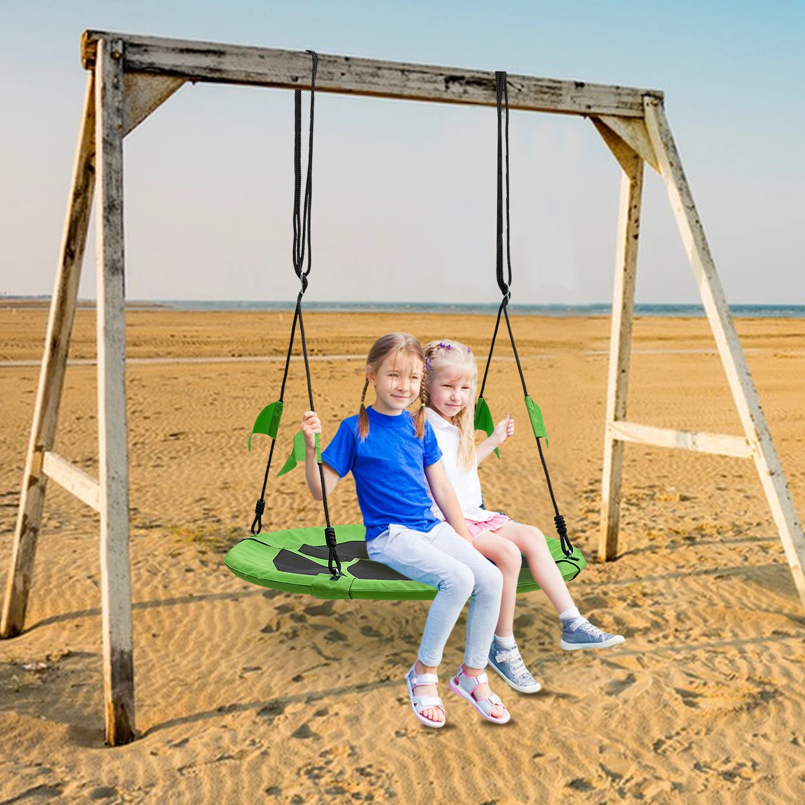 100cm Adjustable Length, 661 Pounds, Oxford Waterproof, Suitable For Outdoor Hanging Tree Swing For Children And Adults -Green 3
