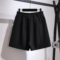 150Kg Plus Size Women's Hip 154 Summer Loose High Waisted Wide Leg Suit Shorts Black 5XL 6XL 7XL 8XL 9XL - Image 2