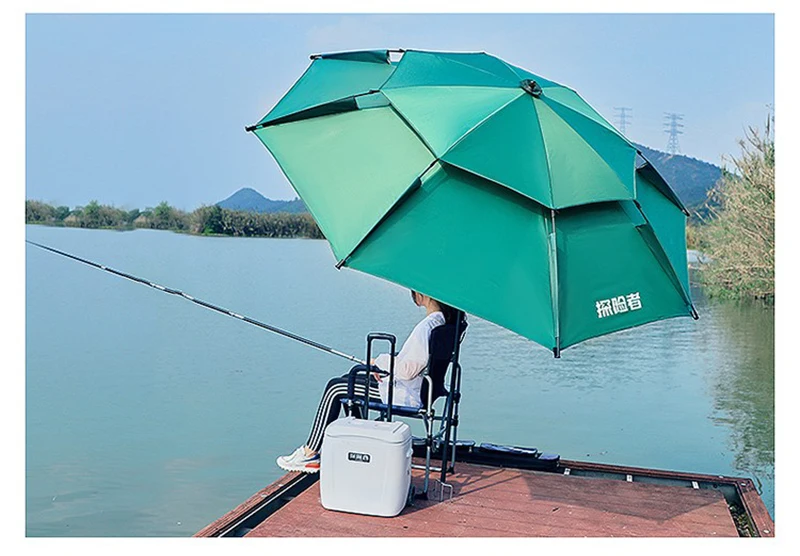 Portable Large Thickened Fishing Umbrella With Carry Bag, Double Layer  Folding Beach Umbrella, 90 Inch Fishing Umbrella