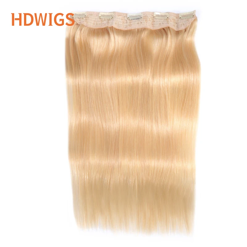 Clip in One Piece Straight 10inches with 5clips Human Hair Extension Brazilian Remy Hairpiece Clip in Hair Extensions Natural