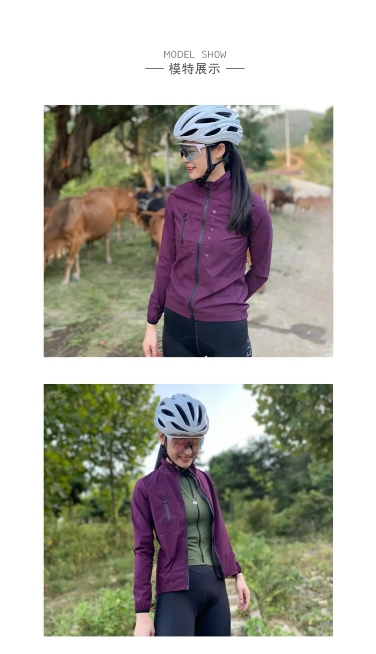Mcycle Fahrradbekleidung mit Rücken-Mesh, Damen Fahrrad-Windjacke, Wasserdichte Herren-Radjacke – Detail 8