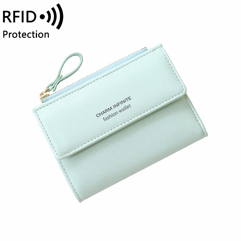 حقيبة بطاقات قصيرة مضادة للسرقة RFID للنساء، فرشاة...