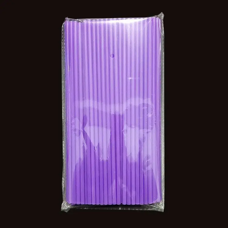 Disposable Plastic Straws 100PCS Colorful Party Event Drinking Straws Flexible Large Straight Tube Straw Bar Accessories 6*190mm