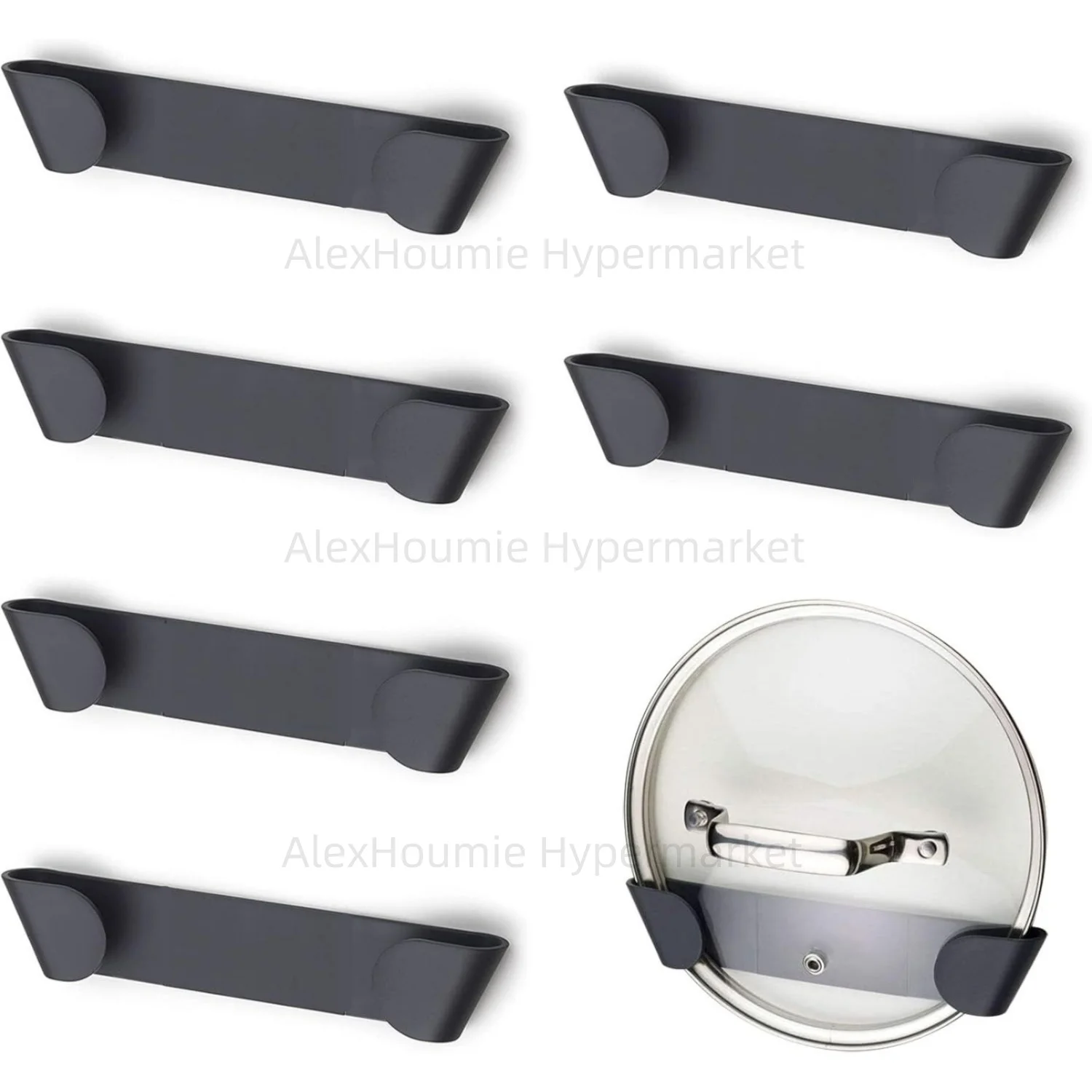 6PCS Pot Rack Wall-Mounted No Punching Self-Adhesive Household Kitchen Storage Holder Pan Lid Organizer Pot Cover Rack 6PCS Pot Rack Wall-Mounted No Punching Self-Adhesive Household Kitchen Storage Holder Pan Lid Organizer Pot Cover Rack