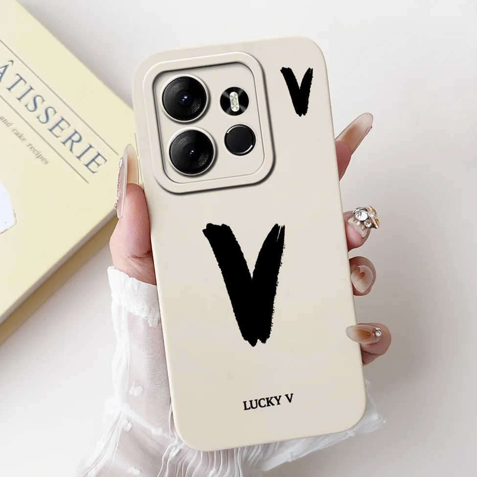 Chic Alphabet Pattern Silicone Phone Case - Simple Fashion Design
