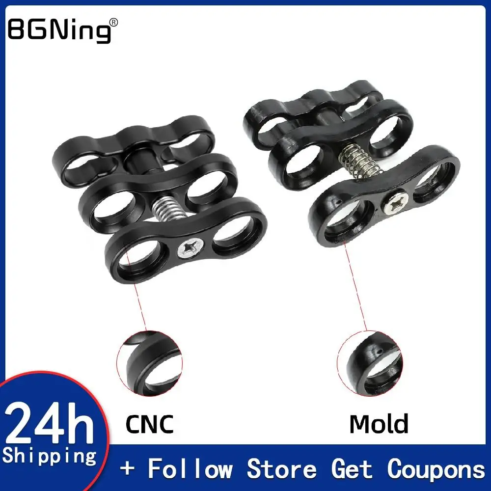 2 Löcher Tauchlicht 1" Kugel Schmetterling Clip Arm Klemmhalterung Aluminium Halterung Halter Adapter für Gopro 12 Osmo Insta360 X4 Kamera