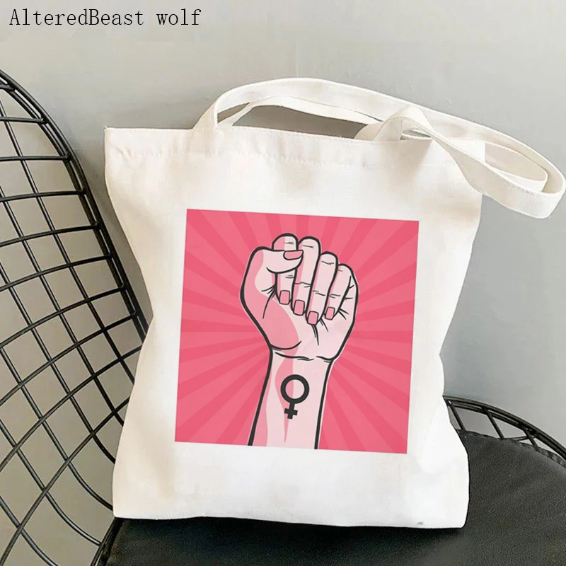 Women's Shoulder Bag My Body my Choice Floral Feminist Canvas Bag Harajuku Shopper Bag girl handbag Canvas Tote Lady Bag