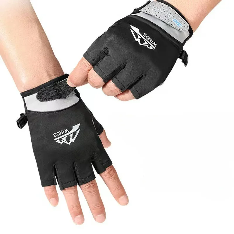 Fishing Gloves Cycling Gloves Sun Protection Breathable Anti-slip Anti-UV Sport Ice Silk Outdoor Running Men Women
