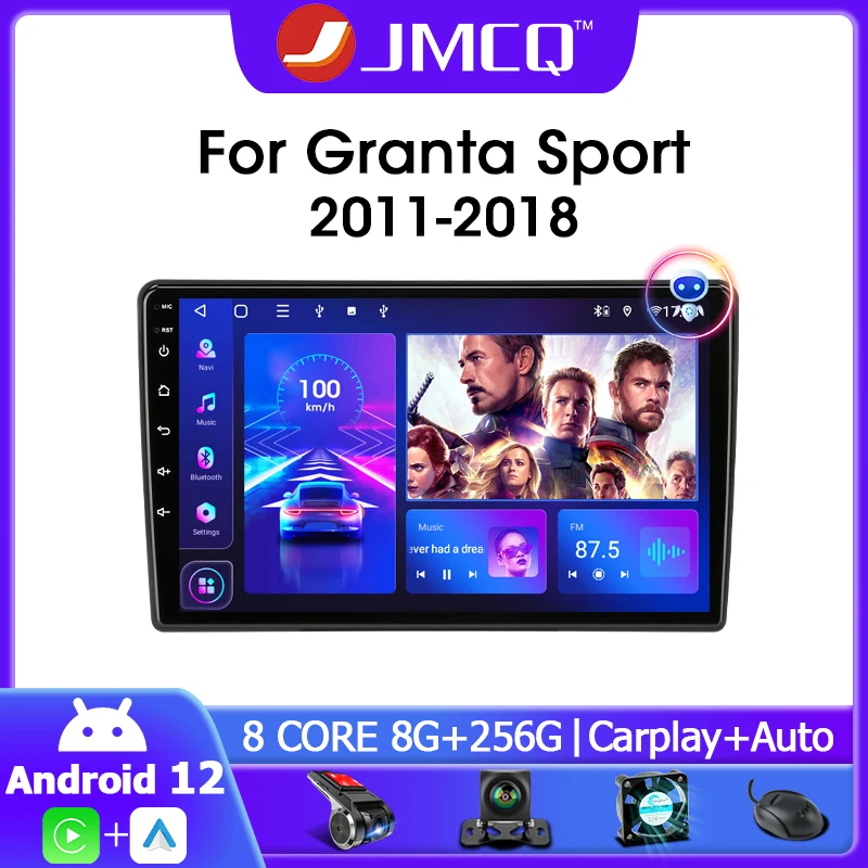 

JMCQ 9" 2 Din Android 12 Car Radio for LADA Granta Sport BA3 2011-2018 Multimedia Player 4G Carplay Stereo GPS Stereo Head Unit