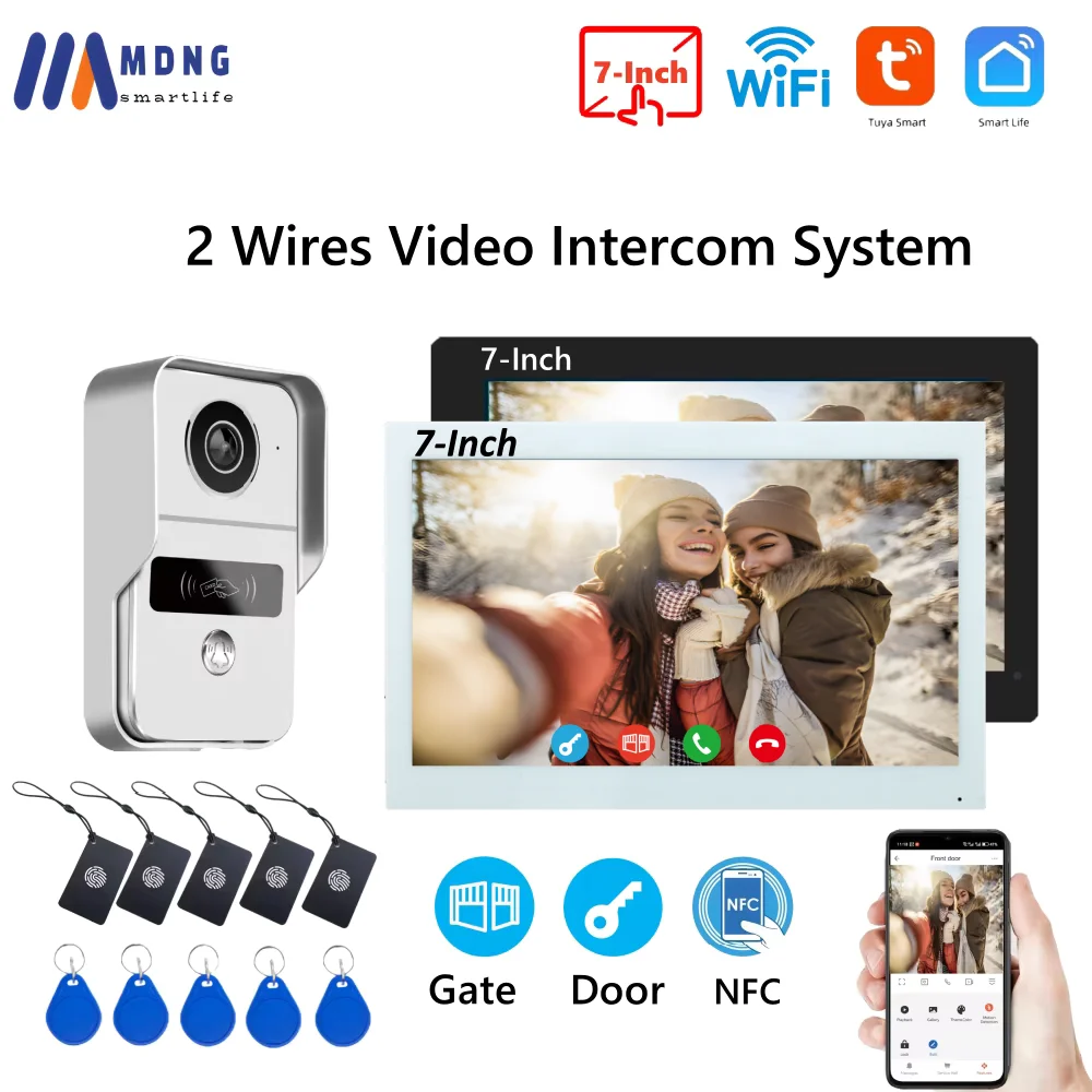 Interphone vidéo Tuya Smart WiFi pour Villa Kit avec moniteur et caméra