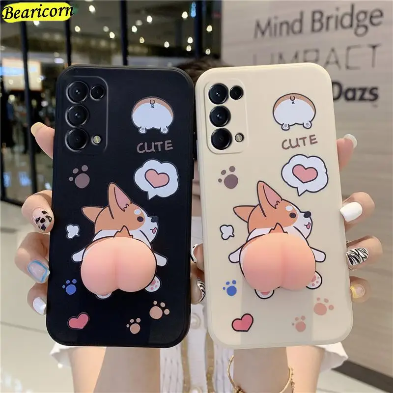 3D Cute Ass Glutei Pop Fidget Toys Custodia Per Xiaomi Mi 14 Pro 13 Ultra 13T 12 Lite 12T 12S 12X 11 11I 11X 11T Push Corgi Butt