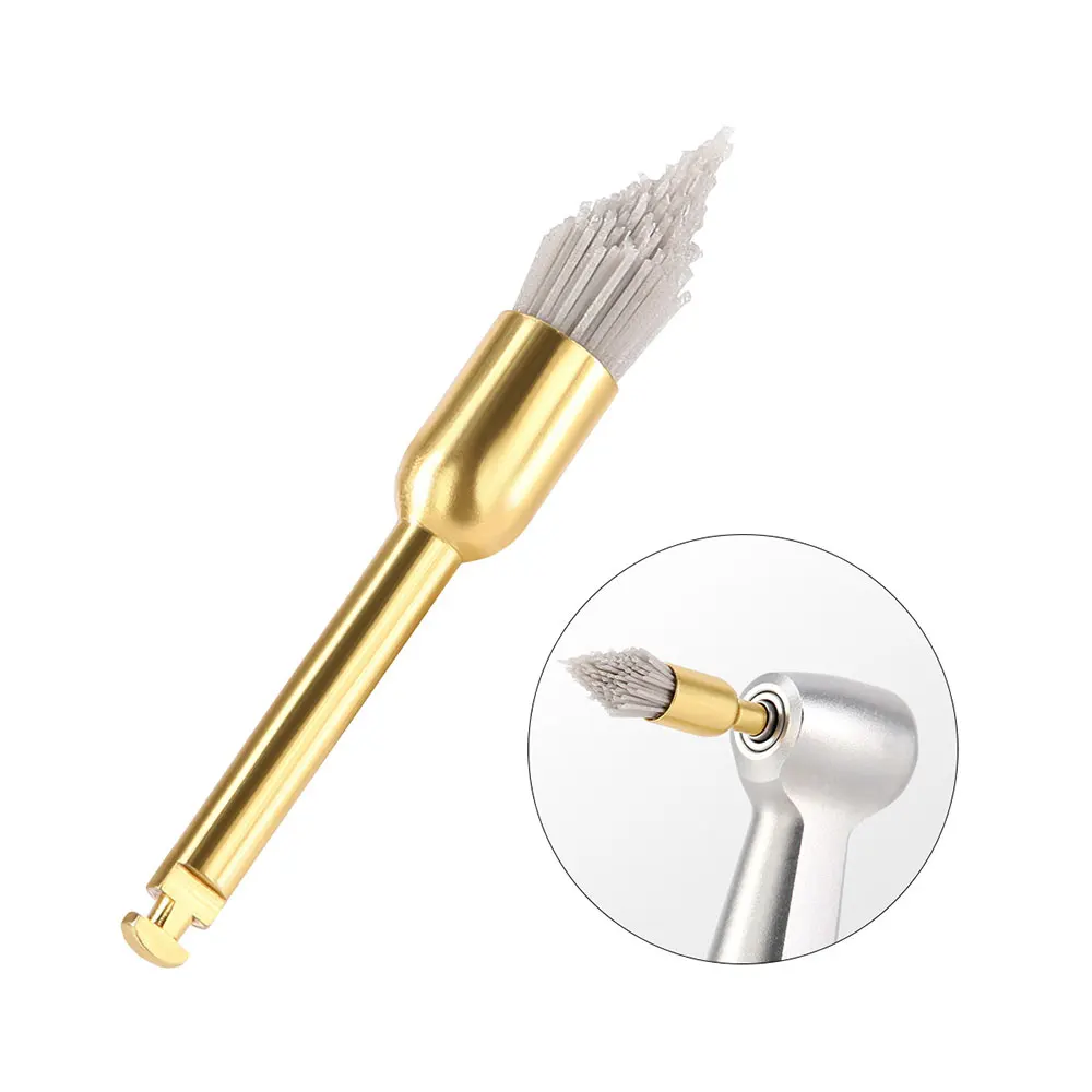 10 Stück AZDENT Dental-Polierbürsten aus Aluminiumoxid und Siliziumkarbid, Flache Scharfe Schalenform, Prophylaxe-Polierer für Winkelstücke – Detail 4