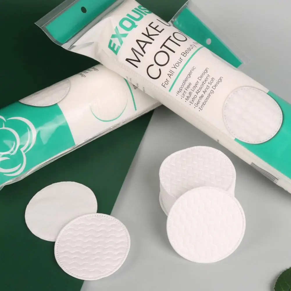 100PCS Premium Soft Cotton Makeup Remover Pads - Double-Sided & Breathable for Gentle Facial and Nail Care