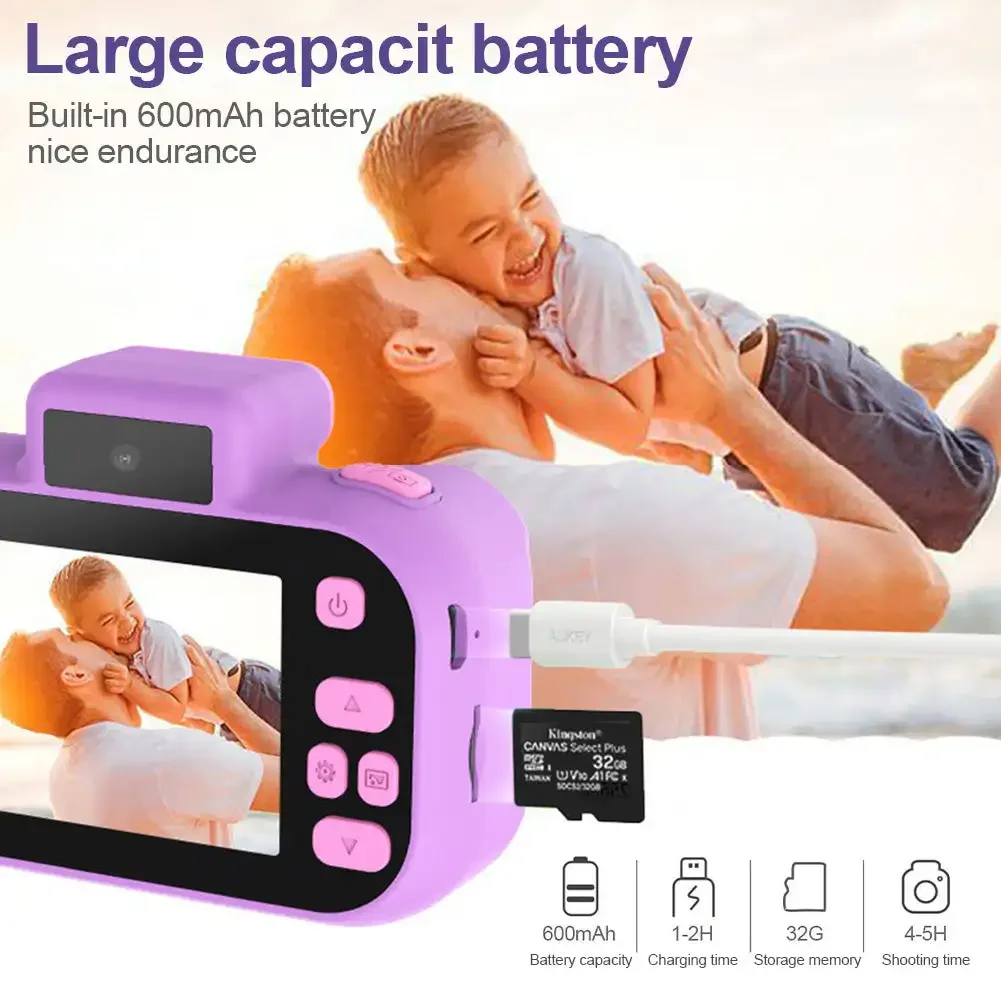 어린이 디지털 카메라 장난감, 4000W, 1080P HD, 2.0 인치 IPS 스크린 충전 듀얼 카메라, 미니 디지털 카메라, 어린이 전자 선물