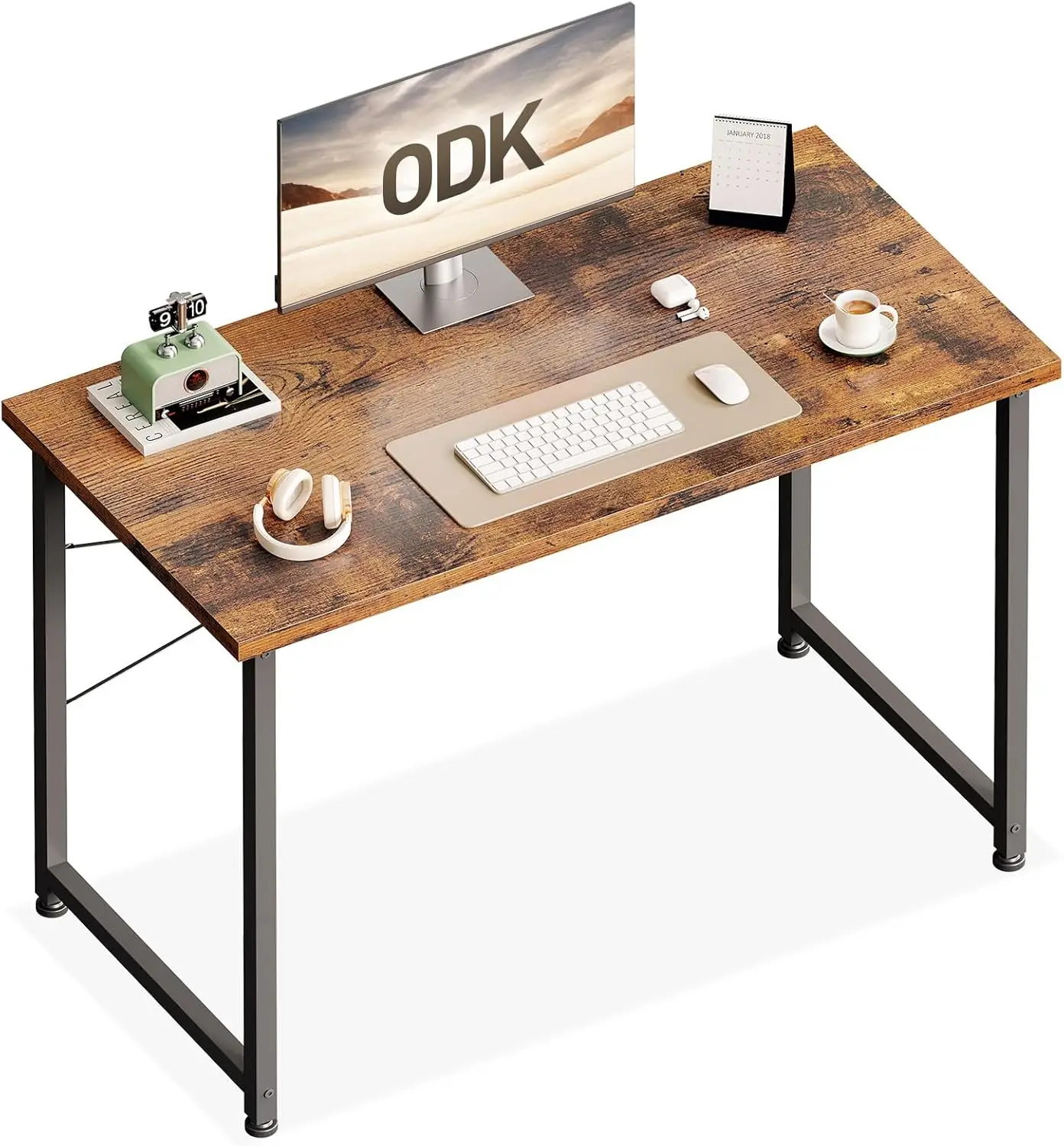 Coleshome Petit bureau, table d'ordinateur 100x48 cm, table PC, bureau marron pour petits espaces