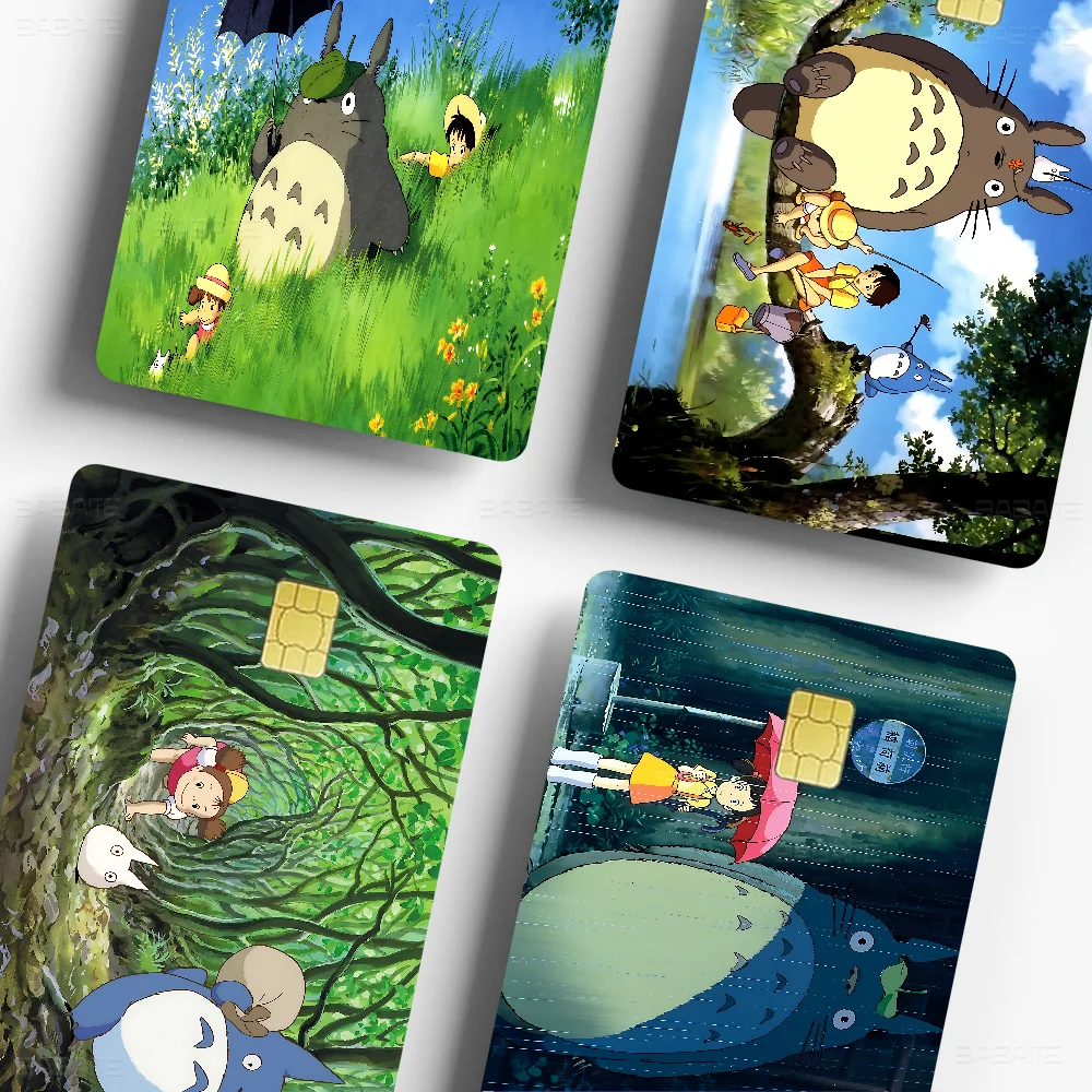 Kawaii T-Totoro Anime Credit Card Skin Sticker For VISA Bank Card Transportation Waterproof Sticker Anti-scratch Women Gift
