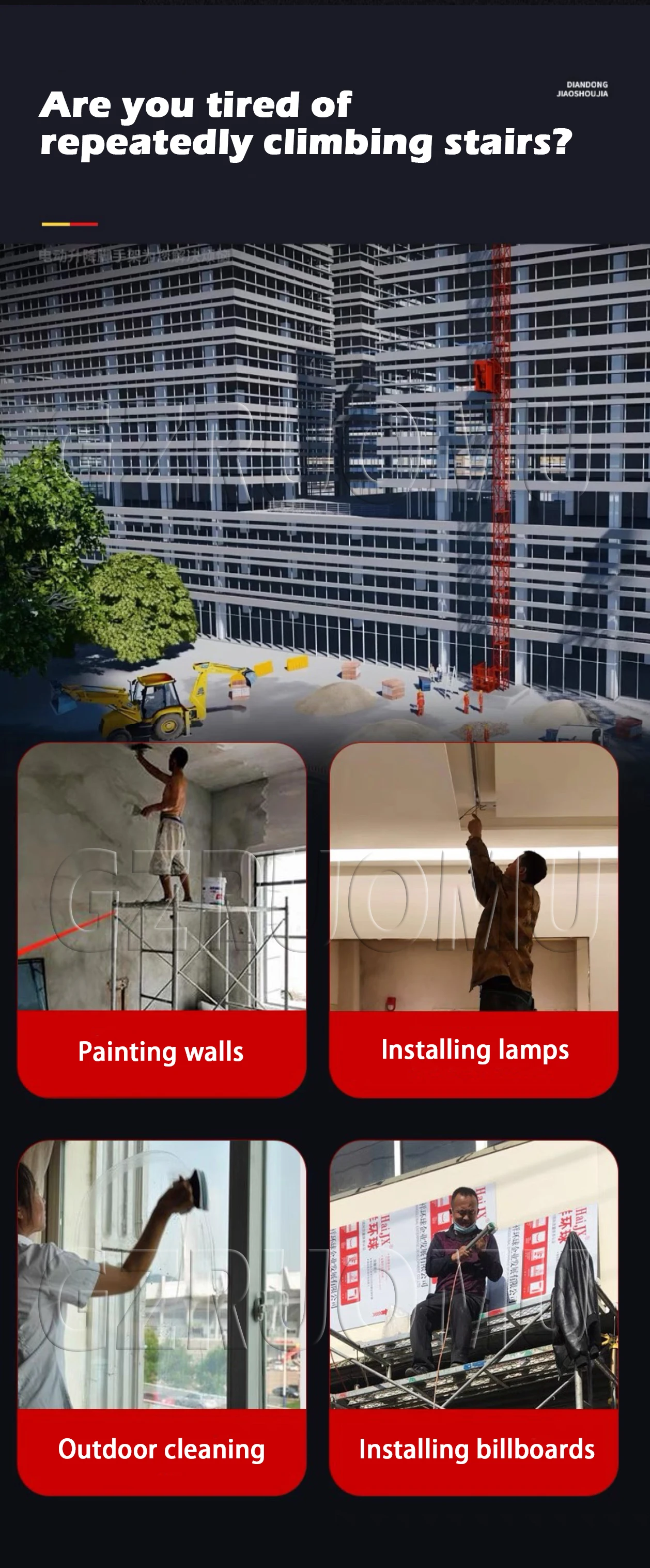 Customized 3M Electric Scaffolding Mobile Lifting Platform Indoor and Outdoor De