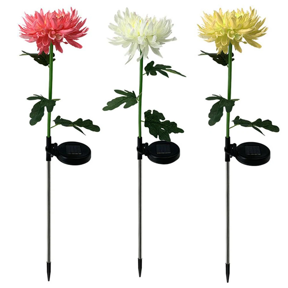Solar Powered Chrysanthemum Lawn Light Waterproof Outdoor Decor