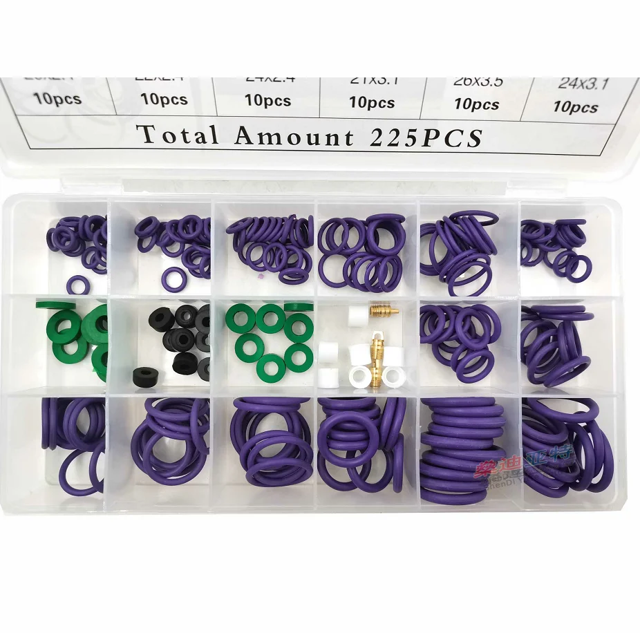 Auto A/C Sealing Ring for Compressor Evaporator Pipeline Joint Expansion Valve R134a R12 O-Ring Fluorine Pipe Sealing Gasket