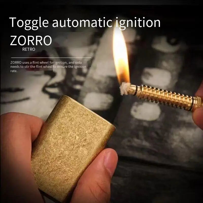 

New ZORRO Kerosene Lighter Z5.53 Million Matches Outdoor Igniting Windproof Pure Copper Vintage Personalized Gift Wholesale Tool