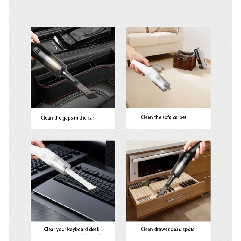 Wireless charging car vacuum cleaner for both dry and wet use mini pet hair handheld mite removal household vacuum cleaner