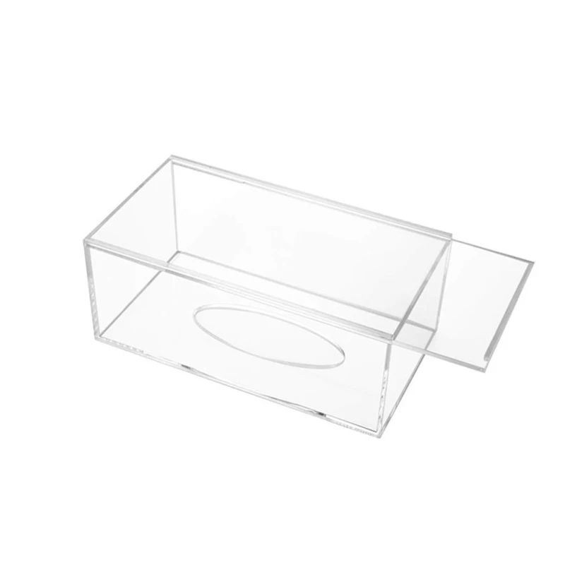 Description Picture 4 of itemClear Acrylic Tissue Box Holder Simple Rectangular Paper Napkin Cointainer Oragnizer For Car Home End Table Household Supplies