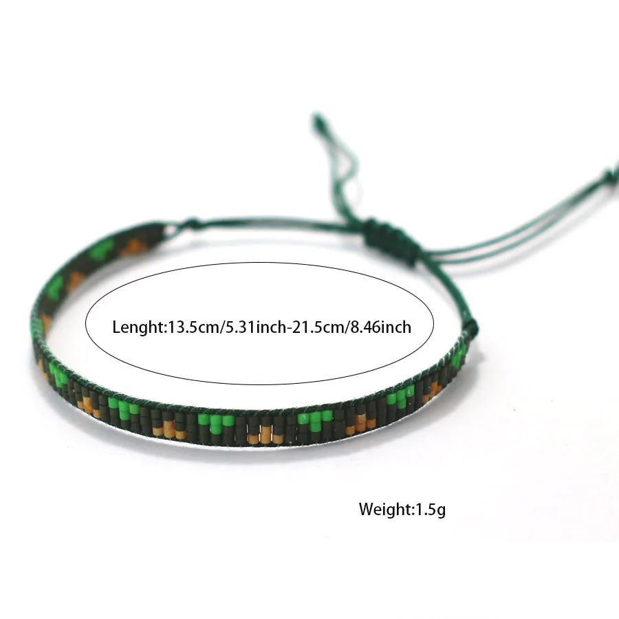 Handmade Seed Beads Adjustable Beach Surfer Bracelet