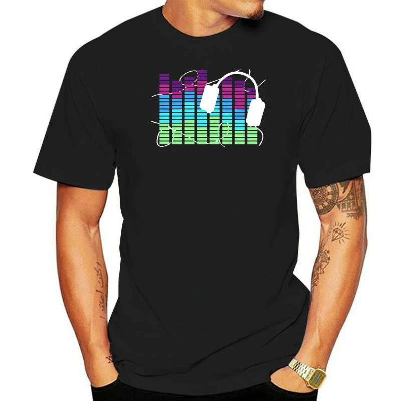 Sound Activated Led T Shirt Light Up And Down Flashing Equalizer El T-shirt  Men Dj Music Short Sleeve O Neck Black Tops - Tailor-made T-shirts -  AliExpress