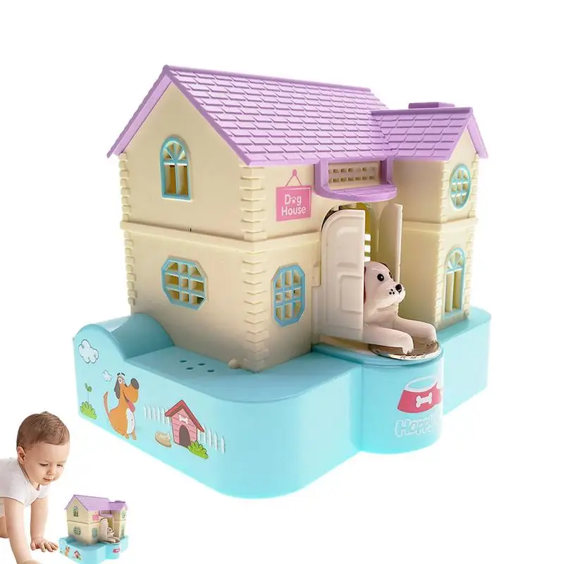 Coin Bank For Kids Funny Puppy House Savings Bank Fun Dinosaur House Money Box Automatically Swallow With Light And Music
