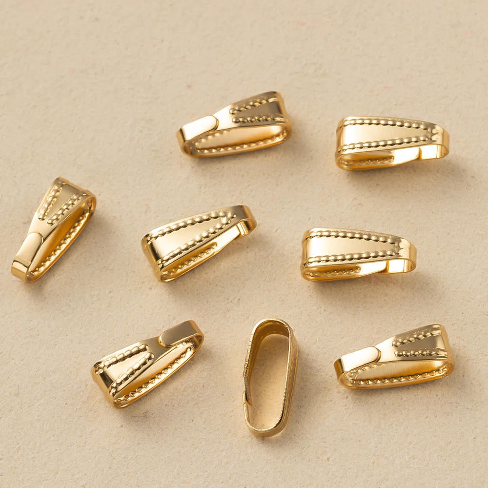 50 Stück Edelstahl-Schnallenverschluss für Anhänger, Charm-Anschlüsse, Clip, Prise-Bügelverschluss, Halskette, DIY-Schmuckherstellung, Zubehör