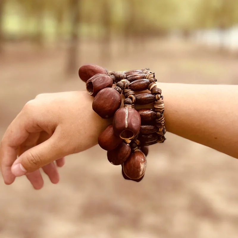 Natural Fruit Shell Bracelet African Drum Rattle Percussion Accompaniment Musical Percussion Instruments Ornaments Hand Bells hand bell