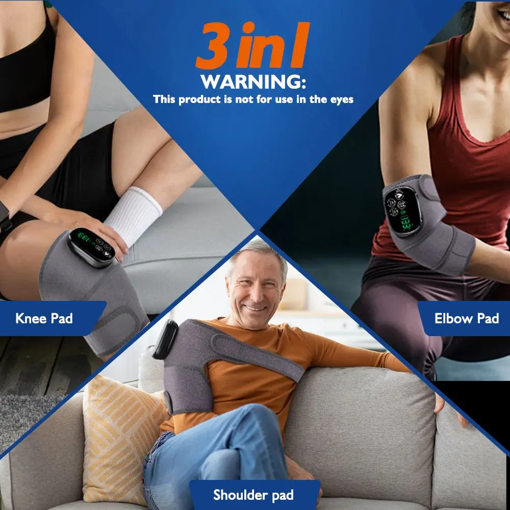 Heated Knee Brace 3D Red Light Therapy Vibration Massage Knee Brace - FSA  Eligible HSA 5000mAh Cordless Knee Massager With 4 Vibration Areas,  660nm&850nm, Near Infrared Light Heated Device For Knee Elbow