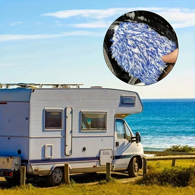 Super Soft Car Microfiber Wheel Detailer Wash Glove Thickening Two-sided Car Detailing Pocket Mitt Car Wash Products