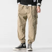 

Autumn Loose Casual Pants Men's Fashion Brand American Ankle-Tied Harem Sports Pants Trendy Men's Solid Color Overalls Autumn an