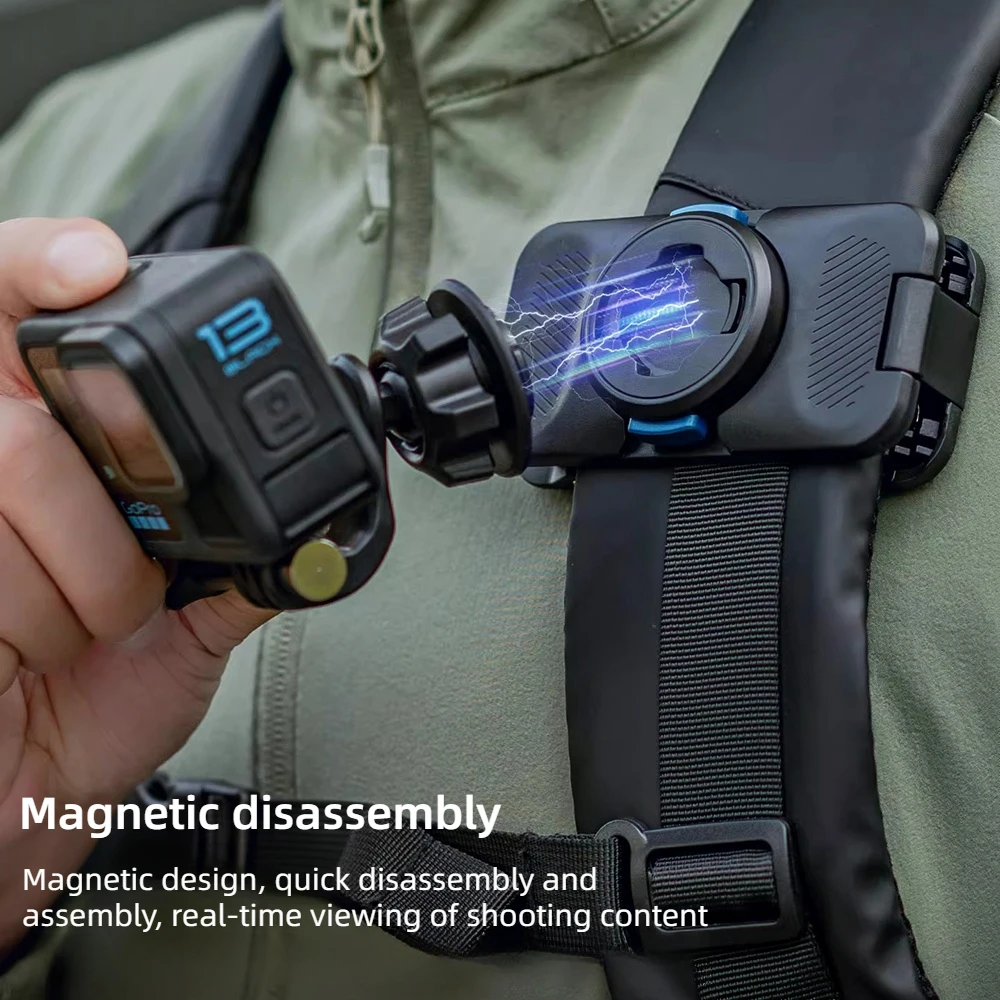 DJI Action 5 Gopro13 스포츠 카메라 액세서리 용 마그네틱 퀵 릴리스 배낭 클립 숄더 백 홀더 가슴 고정 브래킷