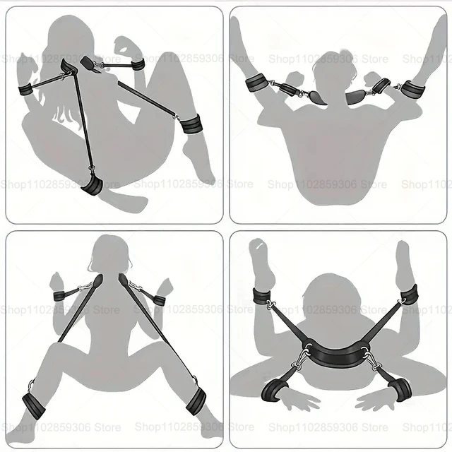 BDSM Erwachsene Erotische Bondage Bett Spiele Sex Bondage Set Frauen Handschellen Fußfesseln Fesseln Sex Spielzeug Für Paare Slave Sex Shop 1