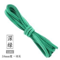 Vibrant Flat Faux Suede Braided Cord for DIY Jewelry and Gift Wrapping - 60 Color Collection, 10 - Yard Length (Dark green)