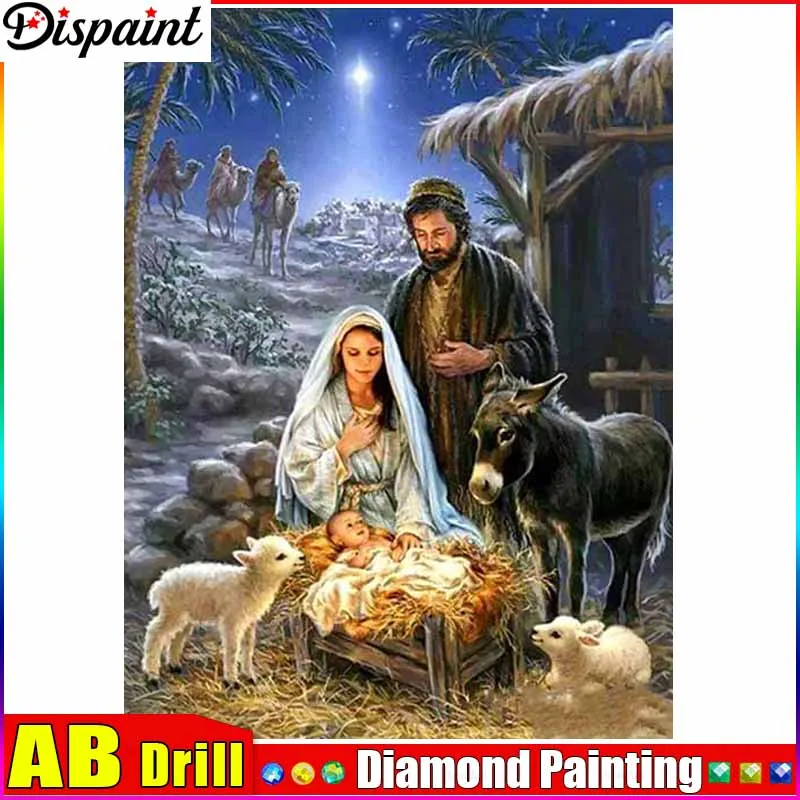 

Алмазная живопись Dispaint AB «лестница овца», полное квадратное/Круглое украшение для стен, инкрустированная смолой, вышивка ручной работы, вышивка крестиком