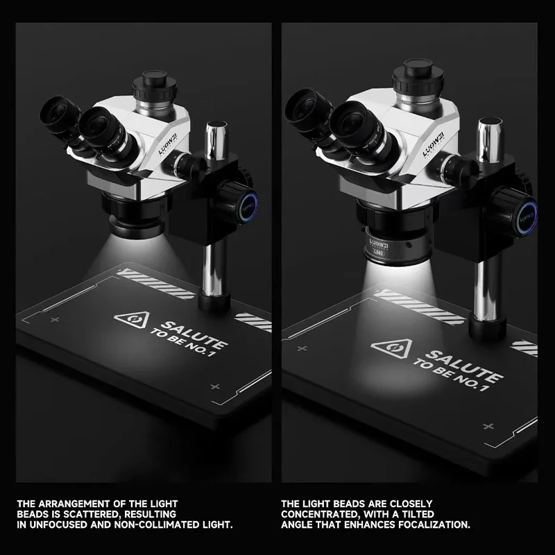 Luowei LW-LS02 64 LED Beads Caliber 61mm Microscope Polarized Ring Light Source Anti Glare LED Microscope Ring Lamp