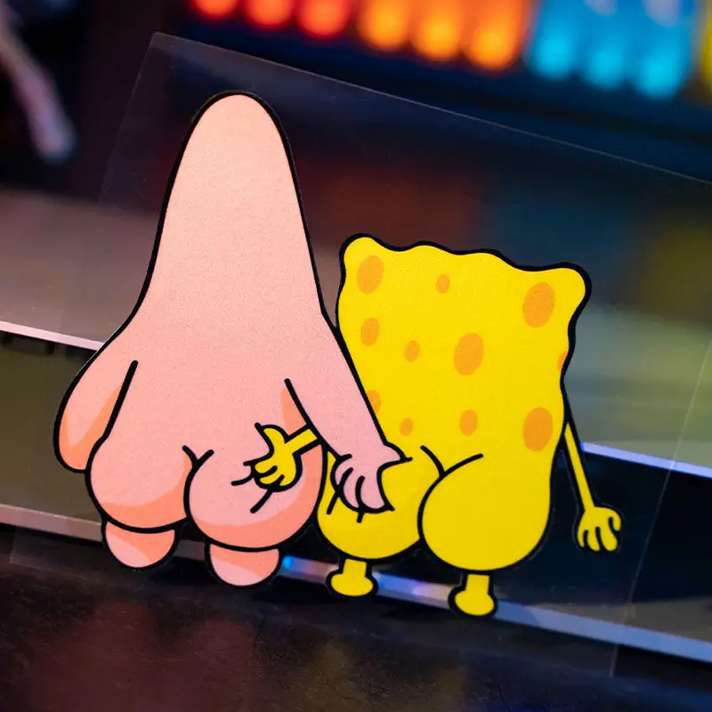 SpongeBob SquarePants Car Stickers Cartoon Personalized Creative Electric Car Stickers Scratches Window Decoration Stickers 1