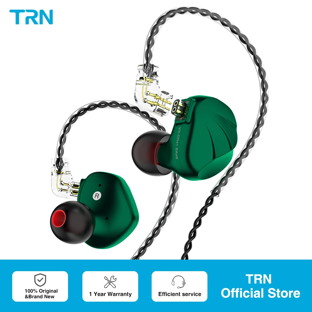 TRN VX 6BA+1DD Hybrid Metal Type C In Ear Earphone IEM HIFI DJ Monitor Running Sport Earphone Earplug Headset Headplug in ear earphone