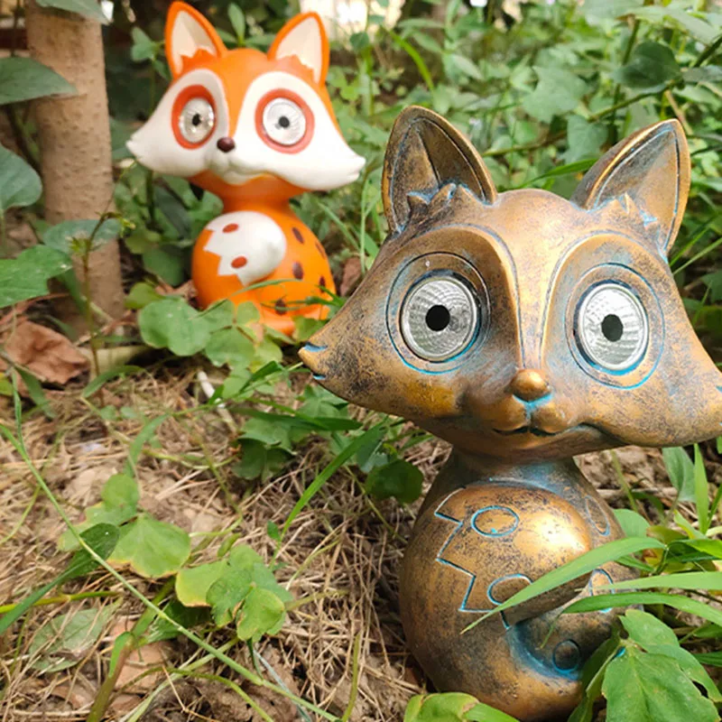

AT35 Creative Little Fox Solar Lamp Garden Decoration Villa Garden Decoration Waterproof Animal Shaped Lamp