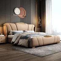 Sommeil Unique lit nordique cadre rembourré tables de nuit lit Queen Size tête de lit Muebles Para dortoir chambre ensemble meubles 3