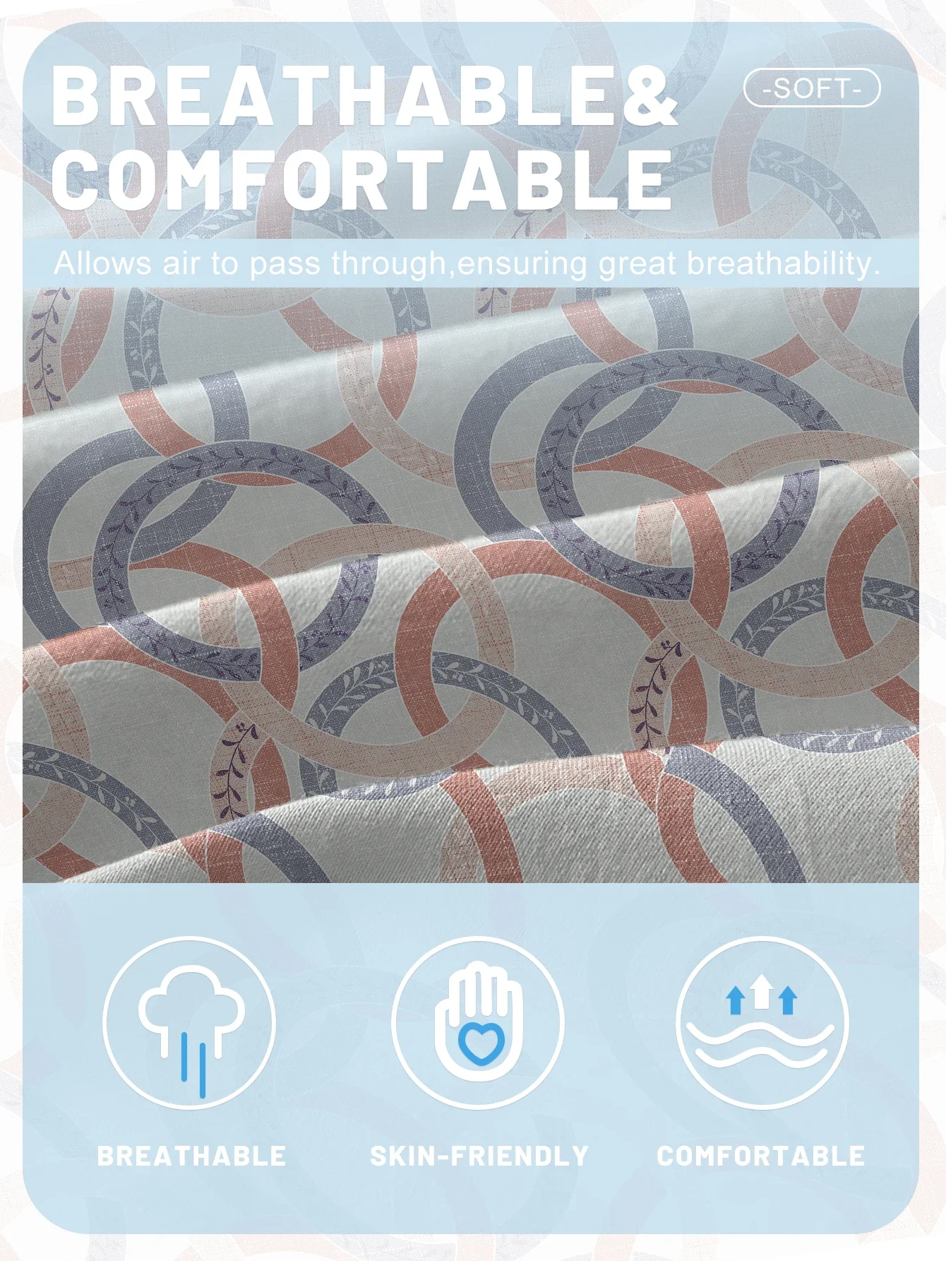1 Simple modern Circles Geometry printed matte Fitted Sheet, bedroom printed bed cover, bedding (excluding pillowcases) 5