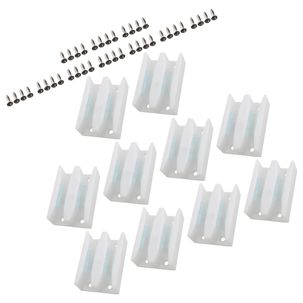 

10 Pcs Shower Door Guide Guides for Sliding Doors Double Slot Replacement Parts Plastic Glass