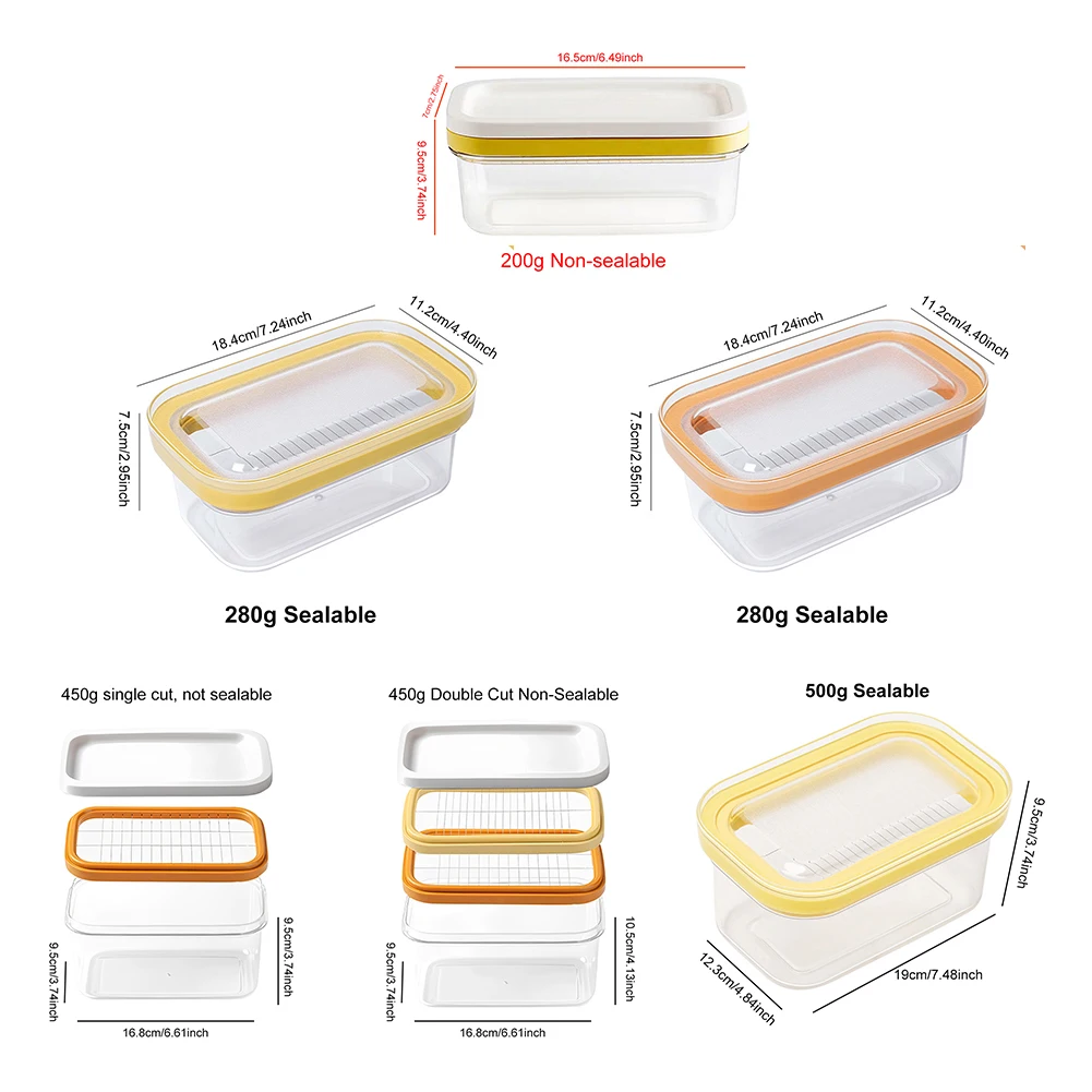 Butter Slicer Cutter with Sealing Lid Plastic Butter Keeper Anti-Scratch Butter Slice Container for Countertop Or Fridge