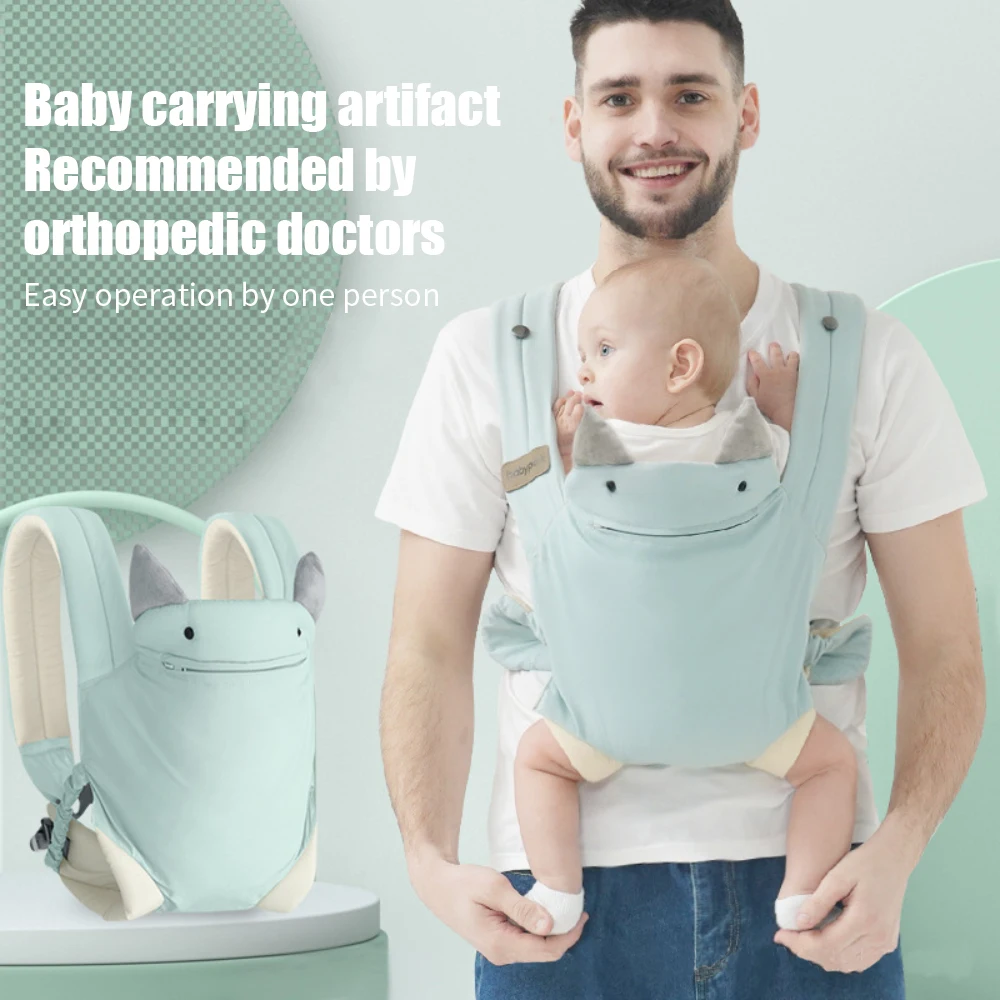 

Kangaroo Shoulder Strap for Infants Newborn Wrap Sling Ergonomic Cute Bite Towel Kid Cotton Breathable Front Facing Baby Carrier