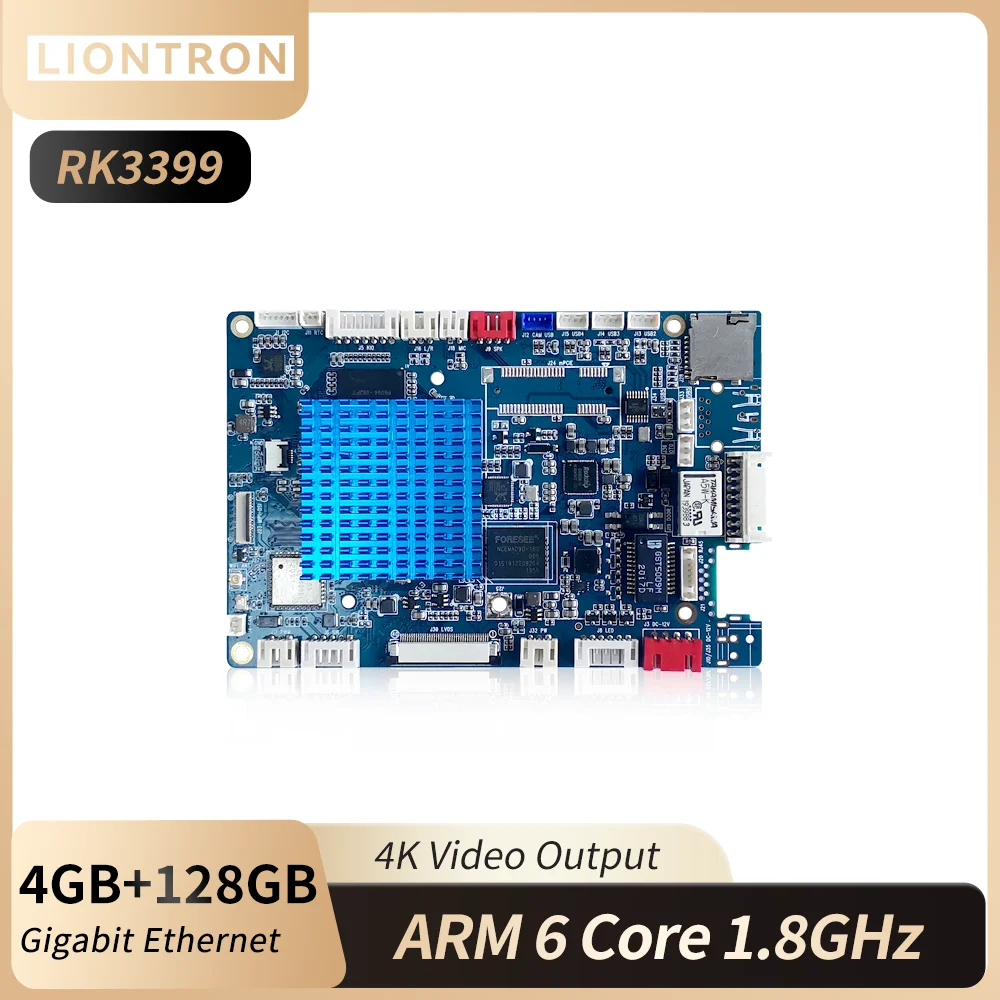 Liontron 임베디드 컴퓨터용 마더보드, F4 DDR4 4GB, 1000Mbps 이더넷 와이파이 M.2 인터페이스, ARM 헥사 코어 CPU LVDS MIPI