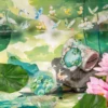 200cm/Roll Summer Lotus Pond PET Tape Cute Literary INS Style Journal Handbook Tapes Creative DIY Scrapbook Collage Stationery 1